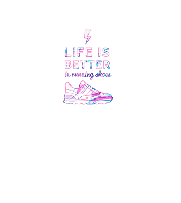 Life is better running shoes HOLO model negru pe tricou