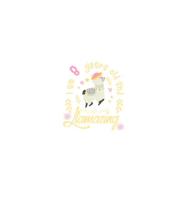 Birthday Llamazing 8 years old model negru pe tricou