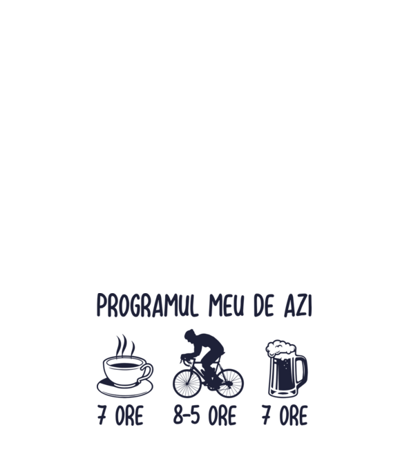 Programul meu de azi: 7 ore, 8-5 ore, 7 ore model roz deschis pe tricou