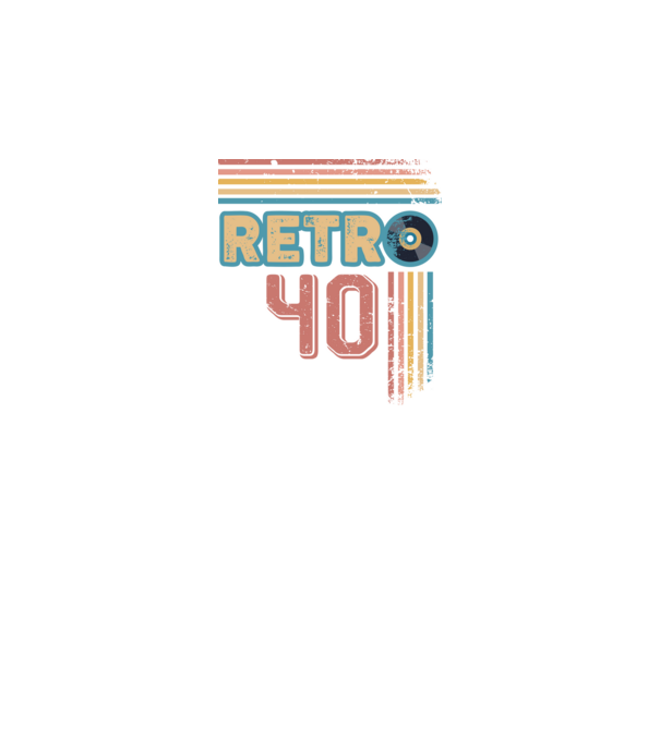 Retro 40 Birthday model alb pe tricou
