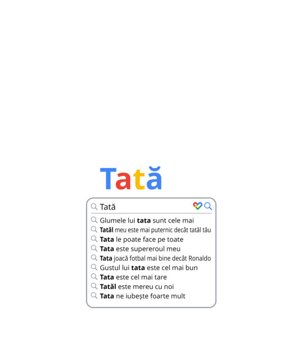căutare Google Tată model alb pe tricou