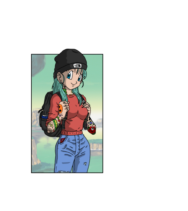 dragon ball bulma model alb pe tricou