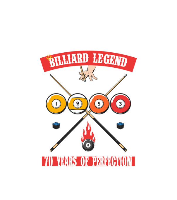 Billiard legend born in 1953 model alb pe tricou