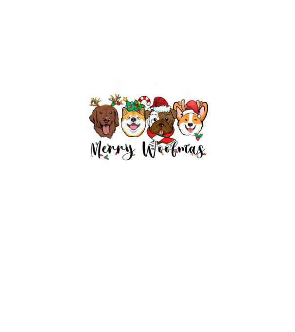 Merry woofmas 2 model alb pe tricou