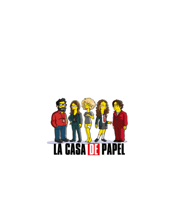 la casa de papel simpson model alb pe tricou
