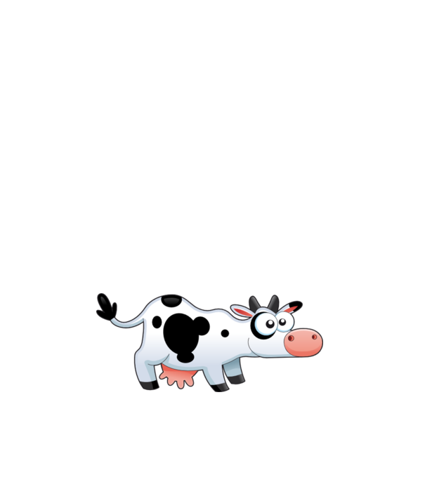 Cow model alb pe tricou