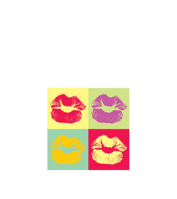 Pop Art Kiss model portocaliu pe tricou