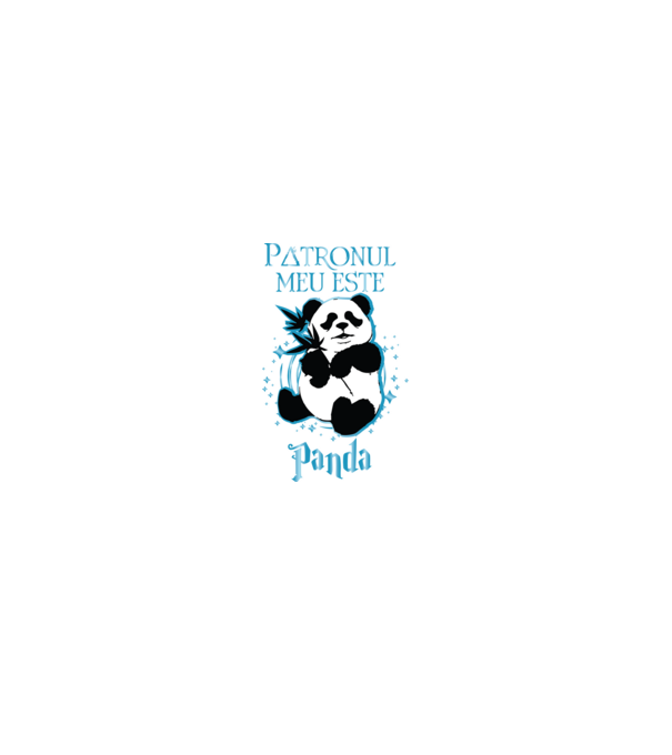 Patronul meu este PANDA model negru pe tricou