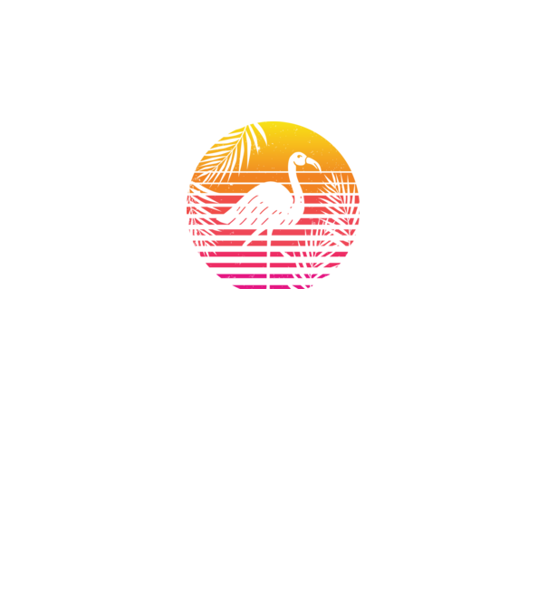 Retro flamingo sunset model gri pe tricou