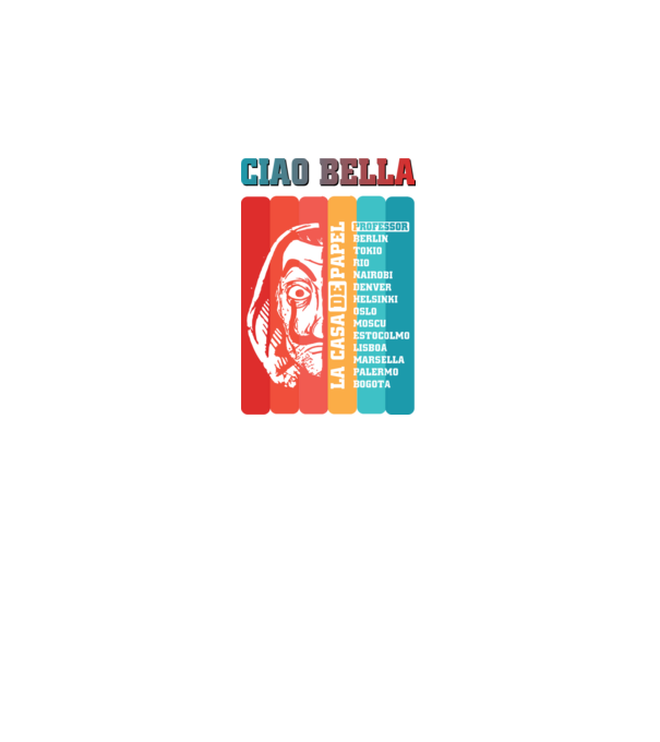 ciao bella retro model negru pe tricou