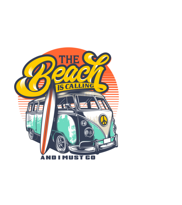 The Beach is Calling model albastru deschis pe tricou