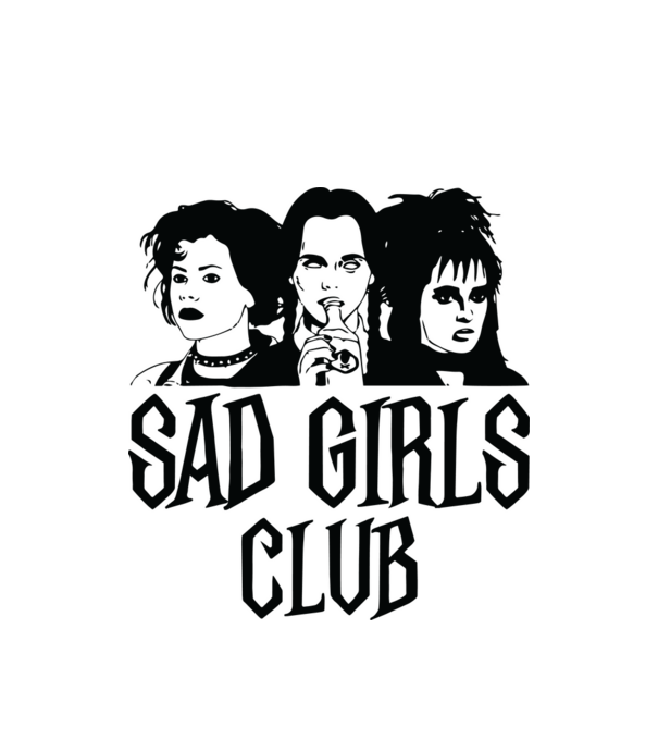 Sad Girls Club model alb pe tricou