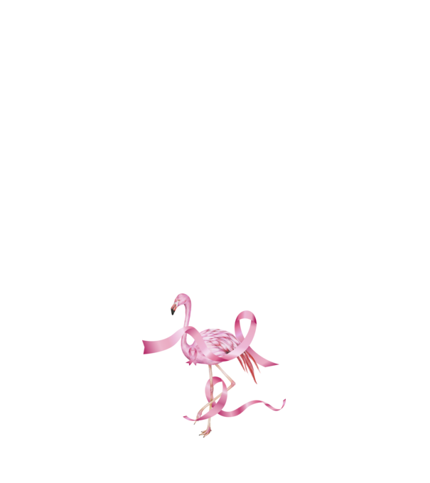 Împotriva Cancerului de sân flamingo model albastru închis pe tricou