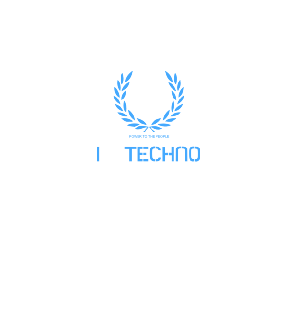 I love techno model negru pe tricou