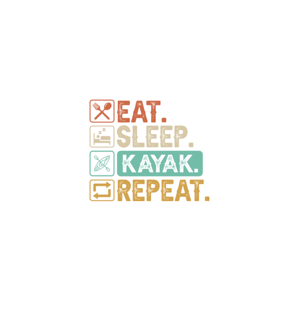 Eat Sleep Kayak model negru pe tricou