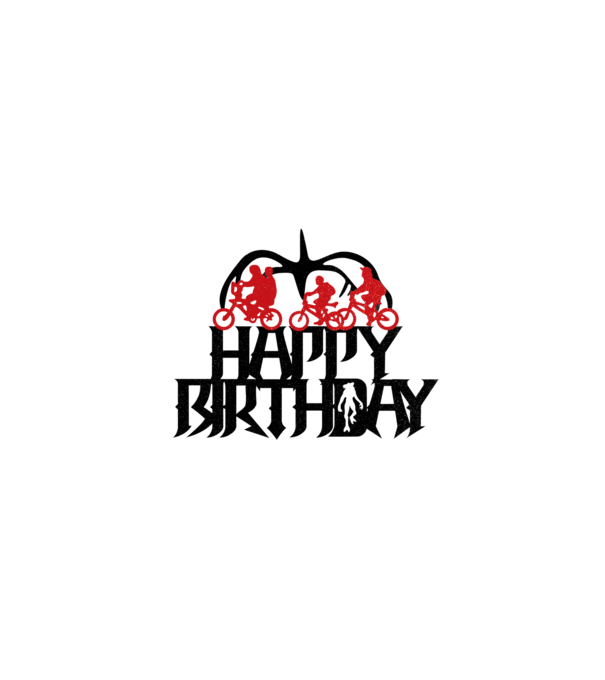 happy birthday stranger things model alb pe tricou