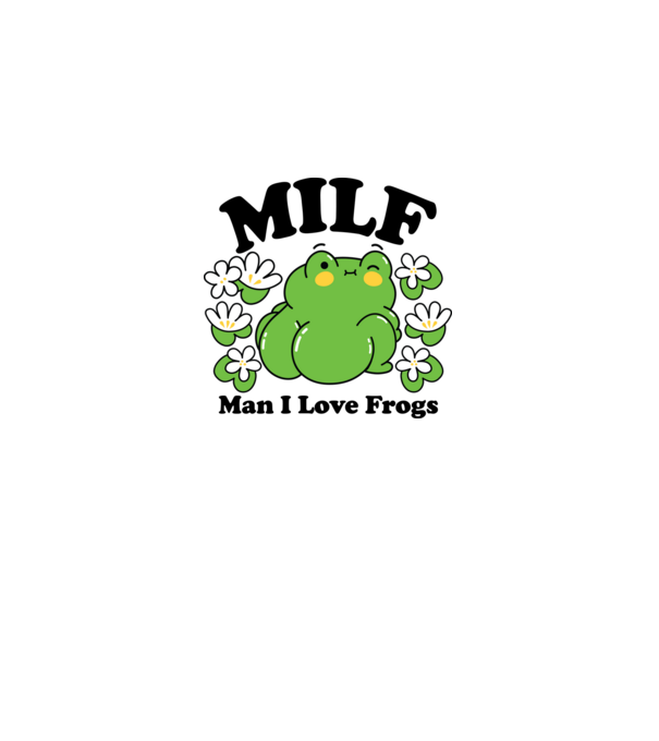 MILF man i love frogs model alb pe tricou