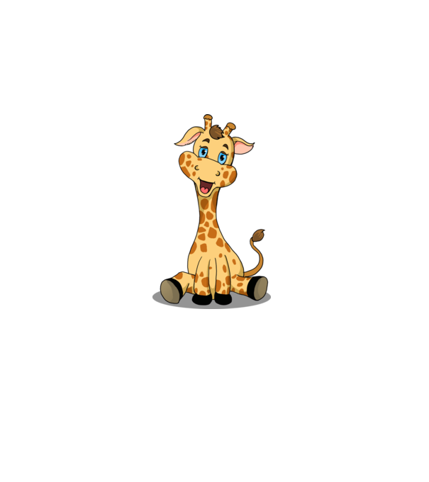 Cute giraffe model alb pe tricou