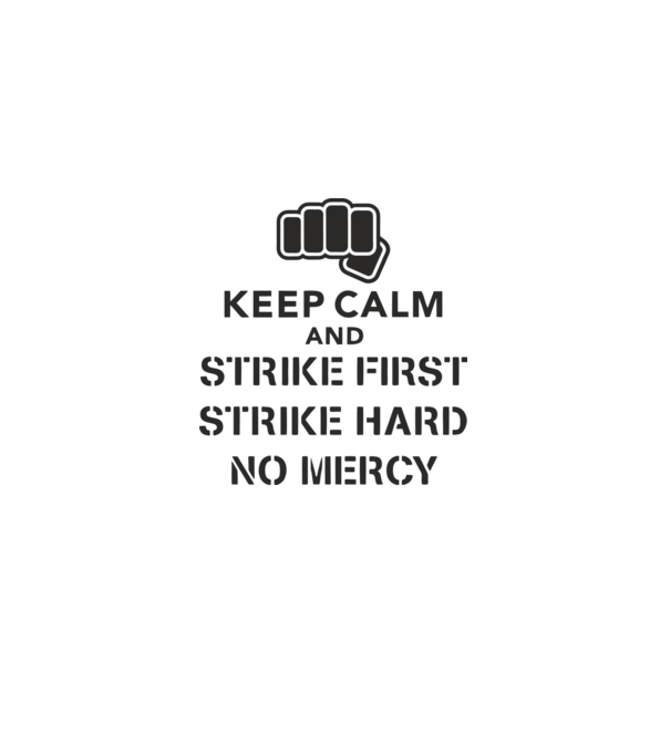 Keep calm and strike first cobra kai model alb pe tricou