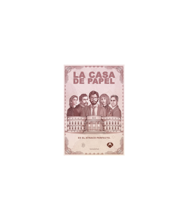 la casa de papel poster model negru pe tricou
