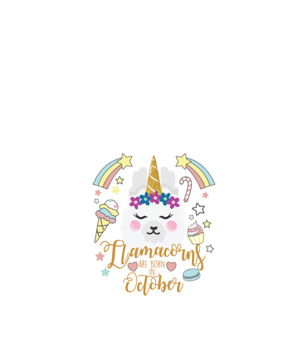 Llamacorns are born in October model alb pe tricou