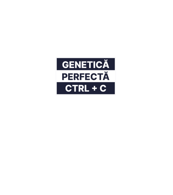 Genetică perfectă CTRL + C model alb pe tricou