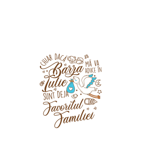 Favoritul familiei IULIE model alb pe tricou