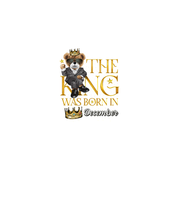 The king was born int DECEMBER model negru pe tricou