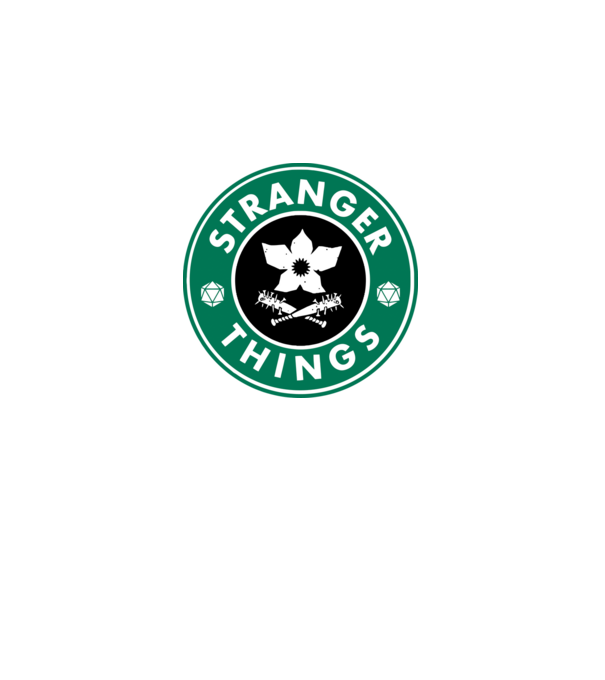 stranger things starbucks model alb pe tricou