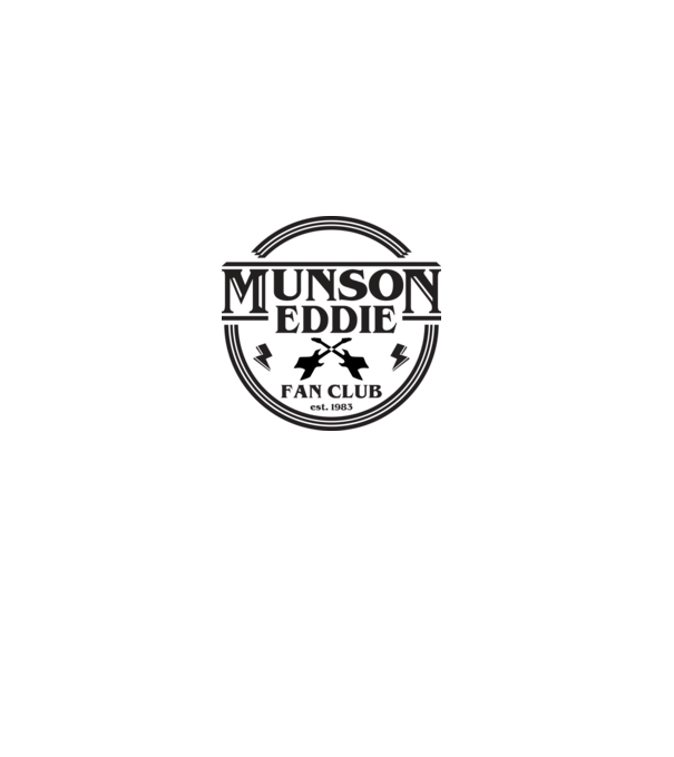eddie munson fan club est 1983 model alb pe tricou