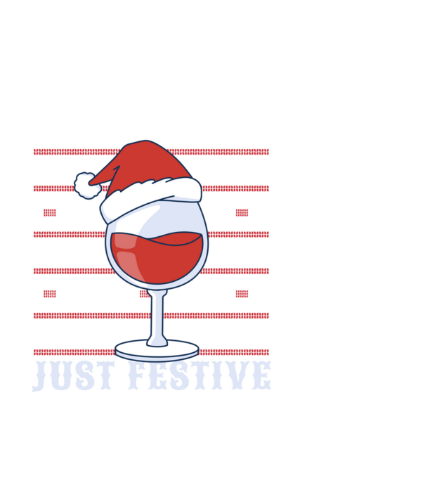 Not drunk just festive ugly sweater model alb pe tricou