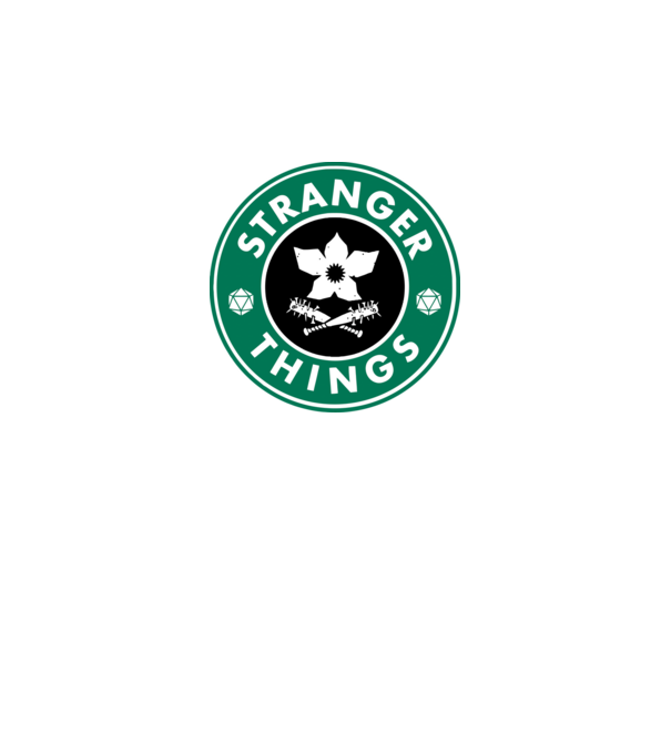 stranger things starbucks model gri pe tricou