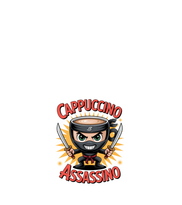 Cappuccino Assasino model alb pe tricou