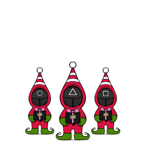merry squid game model negru pe tricou