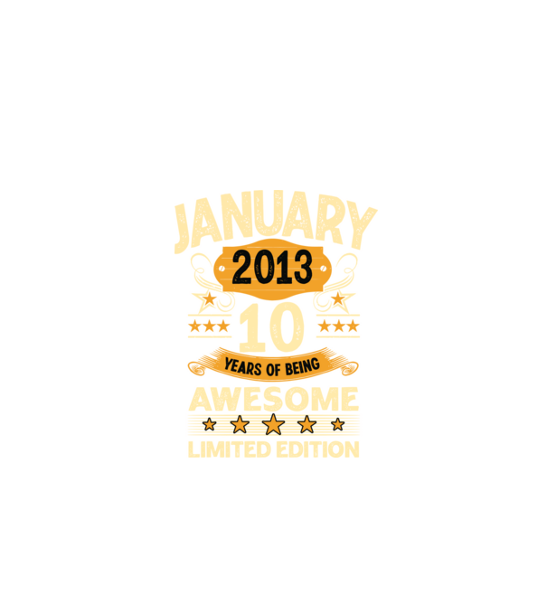 January 2013 10 years of being limited edition model negru pe tricou