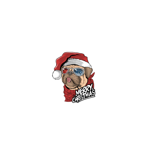 Merry Christmas Mopsz model negru pe tricou
