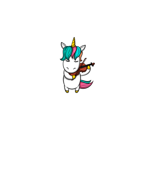 Unicorn Violin model alb pe tricou
