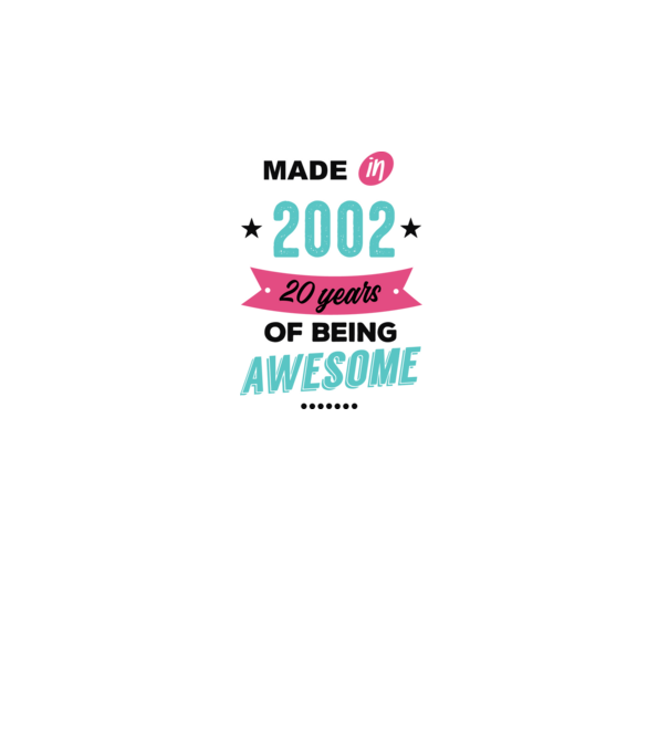 MADE in 2002 model alb pe tricou