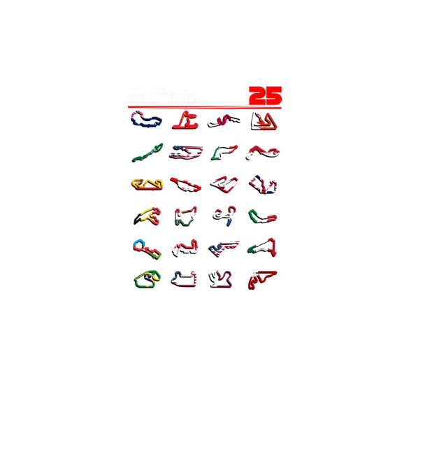 F1 calendar 2025 Negru model negru pe tricou