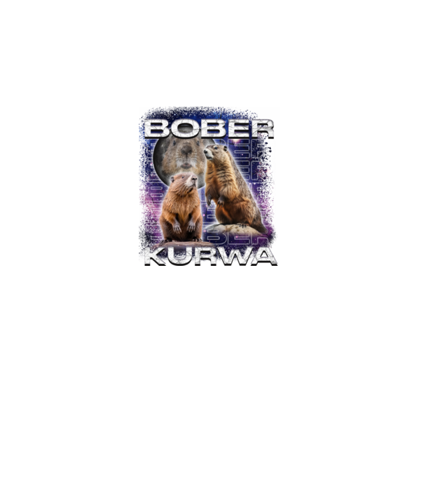 Bóber Kurwa universe model negru pe tricou