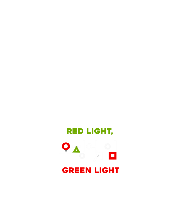 red light green light model negru pe tricou
