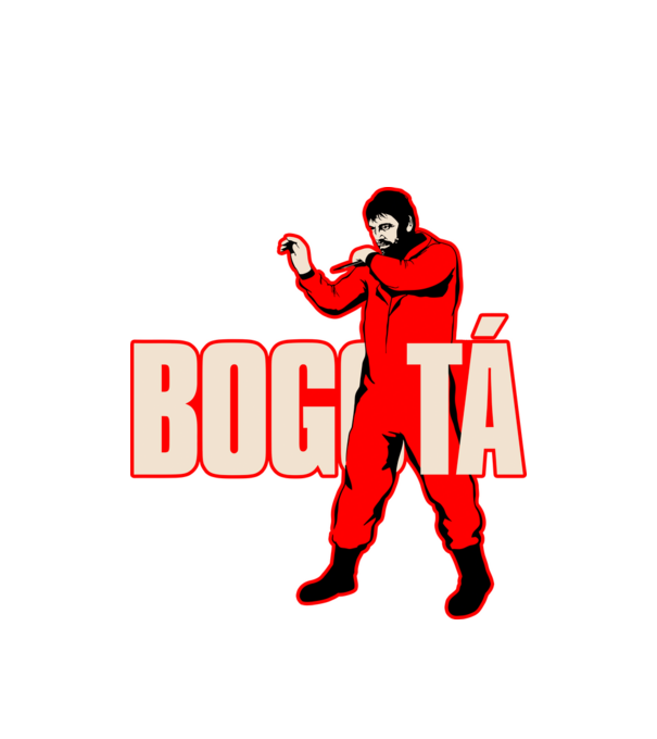 bogota la casa de papel model alb pe tricou
