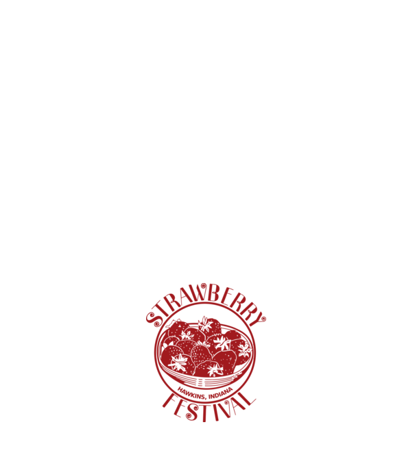 strawberry festival stranger things model roșu pe tricou