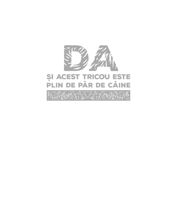 da, și acest tricou este plin de păr de câine model turcoaz pe tricou