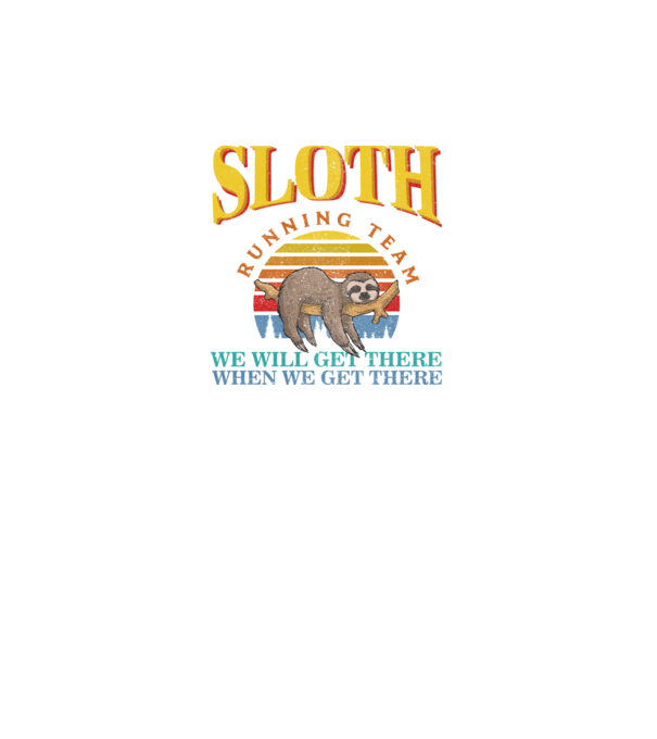 sloth running team retro model negru pe tricou
