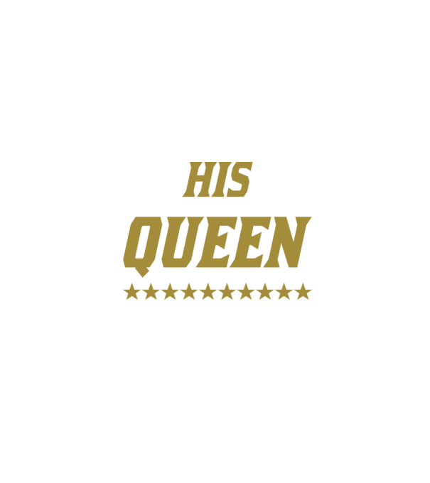 His Queen model negru pe tricou