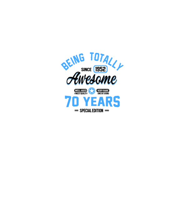 70 years of being totally awesome model nisipiu pe tricou