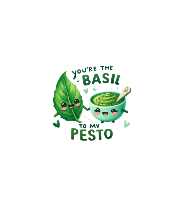 Basil to my Pesto model alb pe tricou