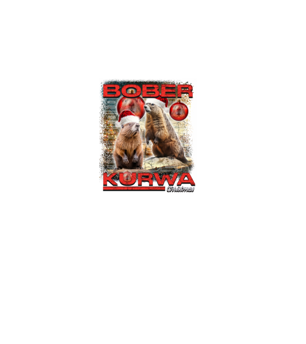 Bober kurwa christmas universe model negru pe tricou