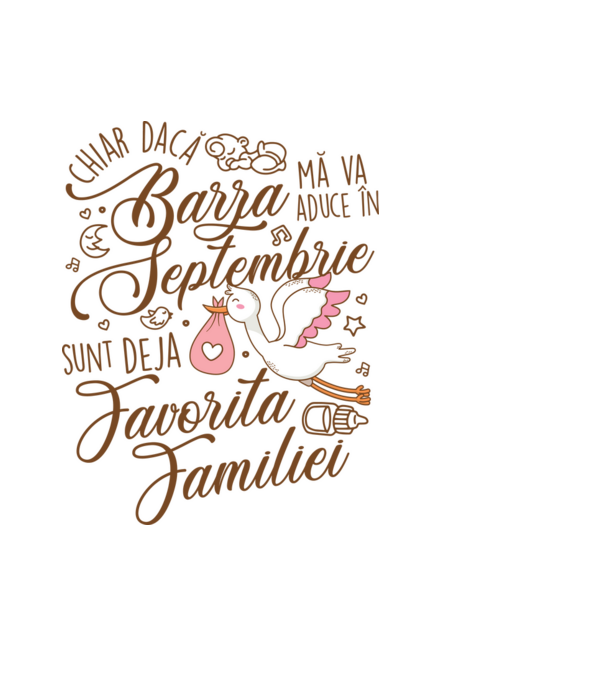 Favorita familiei SEPTEMBRIE model albastru deschis pe tricou